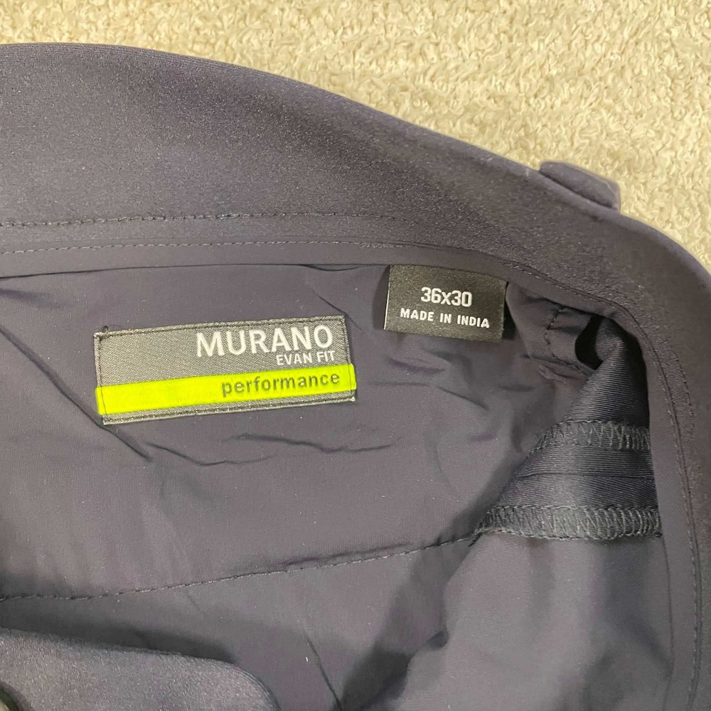 NWT Murano Performance Evan Fit Mens 36x30 Navy Blue Extra Slim Golf Pants - Picture 4 of 6